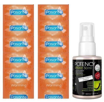 Комплект Pasante Warming 10 шт + Lovely Lovers Potency Spray (50 мл) SOS14382 фото