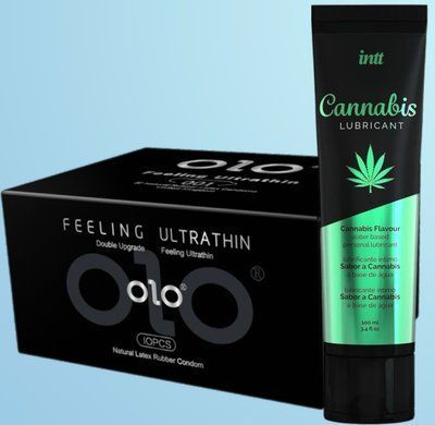 Набір OLO - ультратонкі -001 ( 10 штук) + Лубрикант Intt Cannabis (100 мл) SOS4517 фото