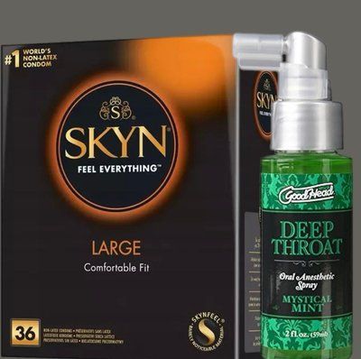 Комплект SKYN Large, 36 шт + Спрей Doc Johnson GoodHead DeepThroat Spray - Mystical Mint 59 мл SOS5427 фото