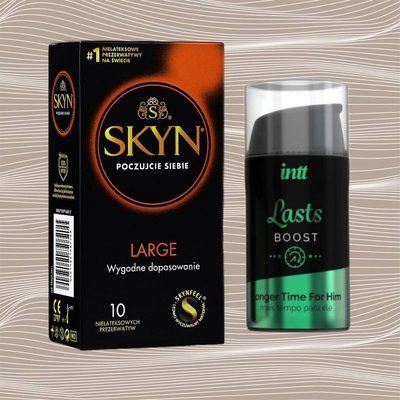 Комплект Skyn Large 10 шт + Пролонгатор Intt Lasts 15 мл SOS4452 фото
