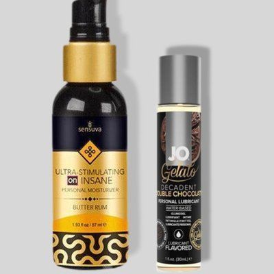 Sensuva Ultra Stimulating On Insane Butter Rum (57 мл) + JO GELATO Double Chocolate (30 мл) LB319 фото