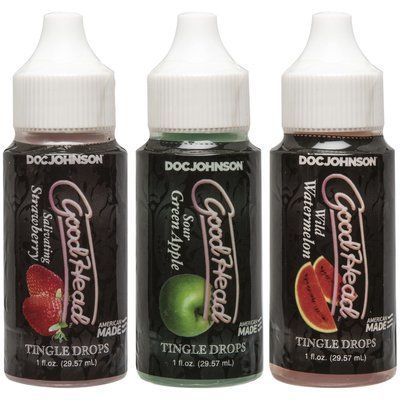 Набір крапель для мінету Doc Johnson GoodHead - Tingle Drops (Watermelon, Green Apple, Strawberry) SO9853 фото