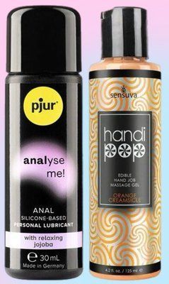 Набір лубрикантів pjur analyse me! Relaxing jojoba silicone 30 мл + Sensuva Handipop Orange Creamsicle (125) LB618 фото