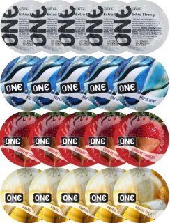 Набір з 20 шт ONE Extra strong + ONE Fresh Mint + ONE Chocolate Strawberry + ONE Banana Split SOS8209 фото