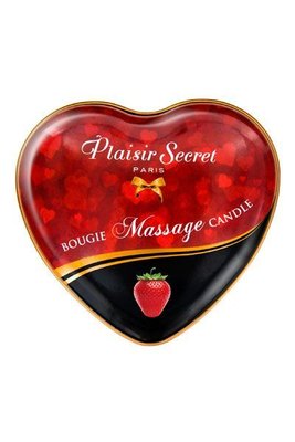 Масажна свічка серця Plaisirs Secrets Strawberry (35 мл) SO1867 фото