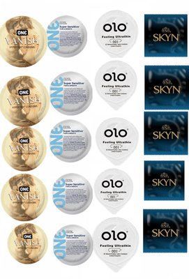 Набор "Ultrathin" из 20 шт : One - Vanish , Sensitive , Skyn Elite , OLO Black SOS216 фото
