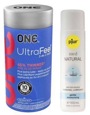 Набор ONE UltraFeel 10 шт + Pjur MED Natural Glide 100 мл SOS13081 фото