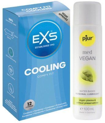 Комплект EXS Cooling 12 шт + Pjur MED Vegan Glide 100 мл SOS13631 фото