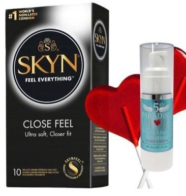 Набор из SKYN Close Feel (10 шт) + жидкий вибратор 5th Paradise Liquid Vibrator &mdash; Леденец (30 мл) SOS9770 фото