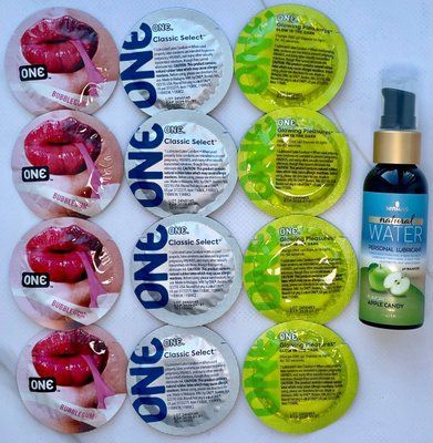 Набір 12 шт ONE Classic, Flavor Waves, Glowing Pleasures + Sensuva Natural Water-Based Apple Candy(57 мл) SOS3962 фото