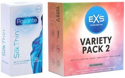 Набір з Pasante Silk Thin 12 шт + EXS Variety pack 2, набір 48 штук SOS8112 фото