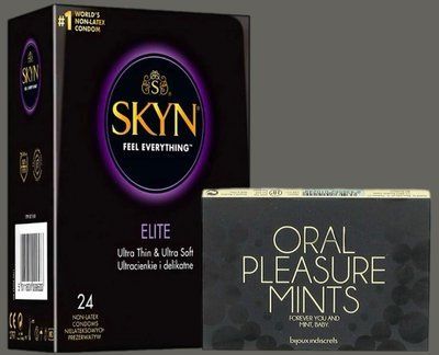 Набор SKYN Elite, 24 шт + Мятные конфеты Bijoux Indiscrets Oral Pleasure Mints &ndash; Peppermint SOS5279 фото