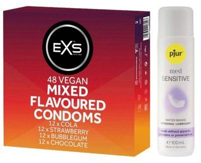 Набір EXS Mixed Flavoured (48 шт) + pjur MED Sensitive Glide 100 мл SOS13431 фото