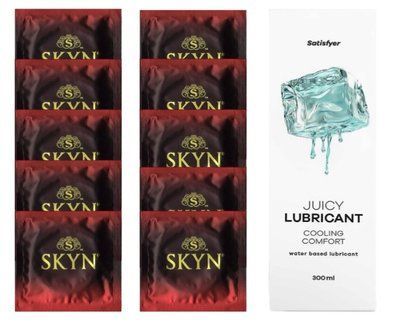 Комплект SKYN Intense Feel 10 шт. + Лубрикант Satisfyer Juicy Lubricant Cooling Comfort 300 мл SOS12581 фото