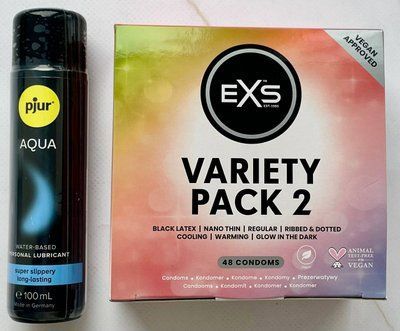 Комплект EXS Mixed Variety Pack 2, 48 шт + Лубрикант pjur Aqua 100 мл SOS3212 фото