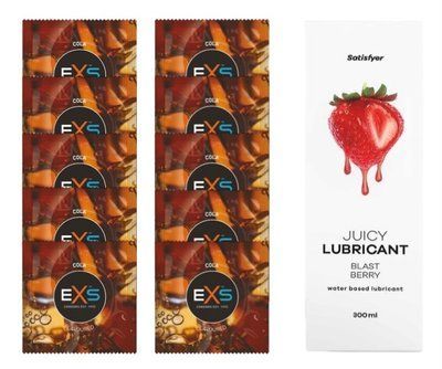Комплект: EXS CRAZY COLA 10 шт. + Лубрикант Satisfyer Blast Berry 300 мл SOS11427 фото