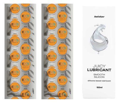 Комплект: EXS Delay 10 шт. + Лубрикант Satisfyer Smooth Silicon 150 мл SOS11374 фото