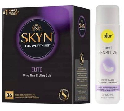 Комплект Skyn ​​Elite 36 шт + pjur MED Sensitive Glide 100 мл SOS13331 фото