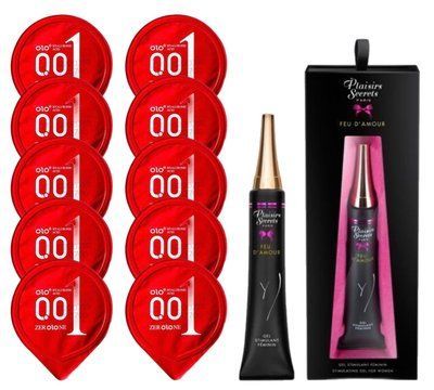 Комплект OLO 001 (червоні) 10 шт + Plaisirs Secrets Feu d&rsquo;Amour 30 мл SOS14232 фото