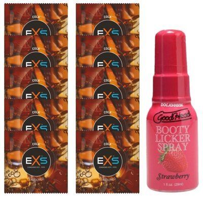 EXS CRAZY COLA 10 шт + Doc Johnson Booty Licker Spray &ndash; Strawberry (29 мл) SOS14082 фото
