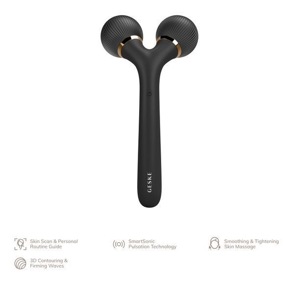 Електронний ультразвуковий ролик для обличчя та тіла GESKE Sonic Facial&Body Roller 4в1 gray HB0030 фото