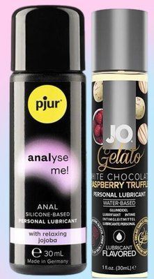Набір лубрикантів pjur analyse me! Relaxing jojoba silicone 30 мл + System JO White Chocolate Raspberry (30 мл) LB575 фото