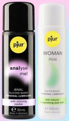 Набір лубрикантів pjur analyse me! Relaxing jojoba silicone 30 мл + pjur Woman Aloe 100 мл LB624 фото