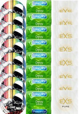 Набір 24 шт ONE Extreme Ribs + Delay Infinity + EXS Pure SOS7421 фото