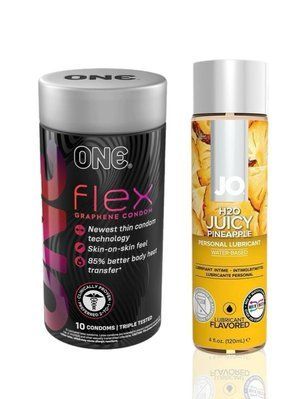 ONE Flex 10 шт. + Змазка на водній основі System JO H2O &mdash; Juicy Pineapple (120 мл) SOS6390 фото
