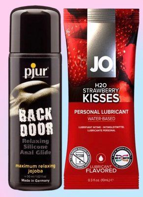 Набір лубрикант pjur backdoor anal Relaxing jojoba silicone 30 мл + Пробник JO H2O - STRAWBERRY (10 мл) LB724 фото