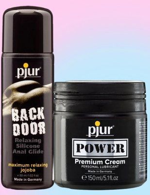Набір лубрикантів pjur backdoor anal Relaxing jojoba silicone 30 мл + pjur POWER Premium Cream 150 мл LB674 фото