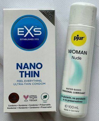 Набір EXS NANO Thin 12 шт - Лубрикант pjur Woman Nude, 100 мл SOS3268 фото