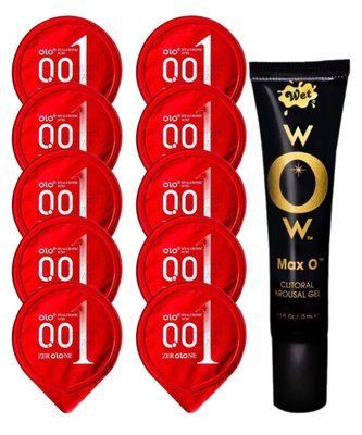 Комплект OLO 001 (червоні) 10 шт + Wet Wow Max O Clitoral Arousal Gel 15 мл SOS14238 фото