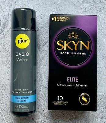 Набір Skyn Elite 10 шт - Лубрикант pjur Basic waterbased 100 мл SOS2618 фото