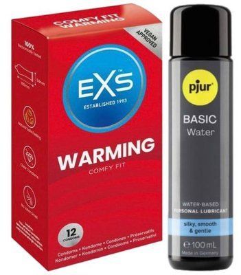 Набір EXS Warming (12 шт) + pjur Basic Waterbased 100 мл SOS13487 фото