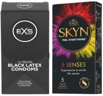 Набор з SKYN 5 Senses + EXS Black Latex 12 шт SOS7819 фото