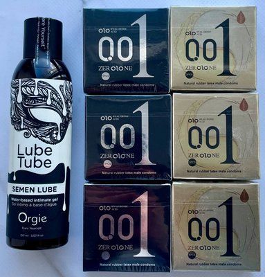 Набір OLO Feeling Ultrathin 001 + OLO Лід і Полум'я 18 штук + Лубрикант SEMEN LUBE 150 мл Orgie SOS3768 фото