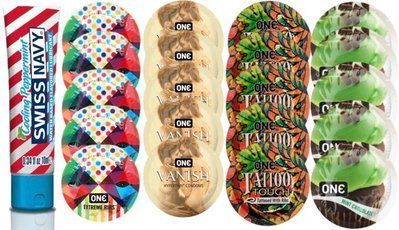 Набор из SwissNavy CoolingPeppermint 10мл + ONERibs + ONE Vanish + ONETattoo + ONE Mint Chocolate SOS8616 фото