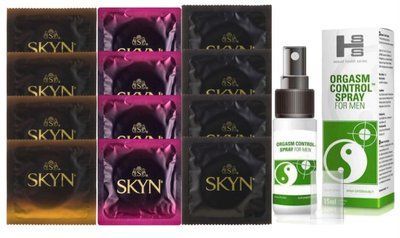 Комплект: Пролонгатор SHS Orgasm Control Spray 15 мл + 8 шт. SKYN + 4 шт. SKYN Original SOS10880 фото