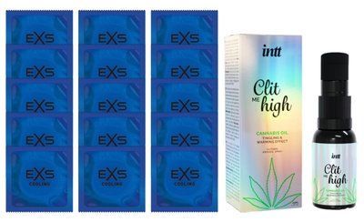 Комплект EXS Cooling 15 шт + Intt Clit Me On High Cannabis Oil SOS14539 фото