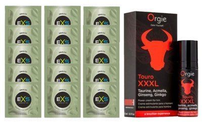 Комплект EXS Snug Fit 15 шт + TOURO XXXL, 15 мл &ndash; ORGIE SOS14890 фото