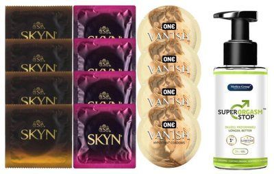 Комплект: Пролонгатор Super Orgasm Stop Гель (150 мл) + 8 шт SKYN + 4 шт ONE 𝐕𝐀𝐍𝐈𝐒𝐇 SOS10780 фото