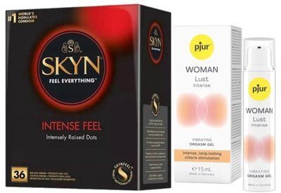 Набор из SKYN Intense Feel (36 шт) + Жидкий вибратор pjur Woman Lust Intense (15 мл) SOS9826 фото