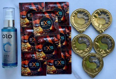 Набір EXS CRAZY COLA 10 шт + OLO Лід і Полум'я 001 5 шт + Лубрикант охолоджуючий OLO 60 мл SOS3468 фото