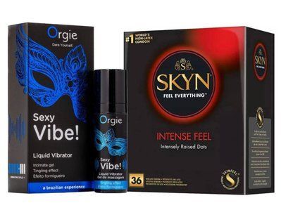 SKYN Intense Feel 36 шт та Рідкий ORGIE SEXY VIBE для чутливих, 15 мл SOS822 фото