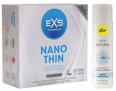 Набір EXS NANO Thin (48 шт) + pjur MED Natural Glide 100 мл SOS13537 фото