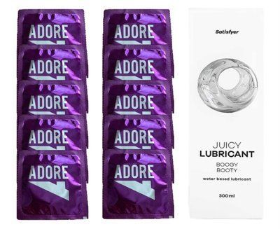 Набір: Pasante Adore 10 шт. + Лубрикант Satisfyer Boogy Booty (300 мл) SOS12085 фото