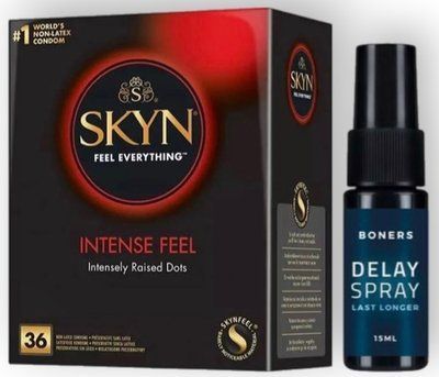 Набор из SKYN Intense Feel (36 шт) + Пролонгатор Boners Delay Spray (15 мл) SOS8966 фото