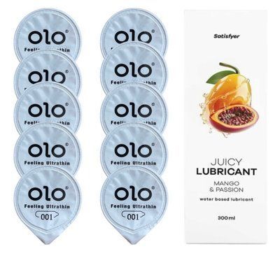 OLO Feeling Ultrathin 10 шт. + Лубрикант Satisfyer Mango & Passion 300 мл SOS12487 фото