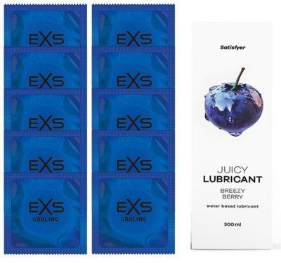 Набір: EXS Cooling 10 шт. + Лубрикант Satisfyer Breezy Berry 300 мл SOS11129 фото